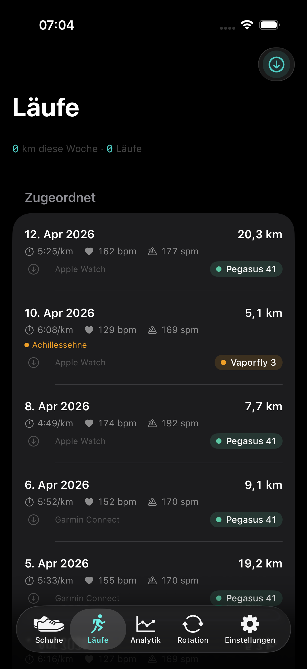 MilesLeft Befinden-Tracking